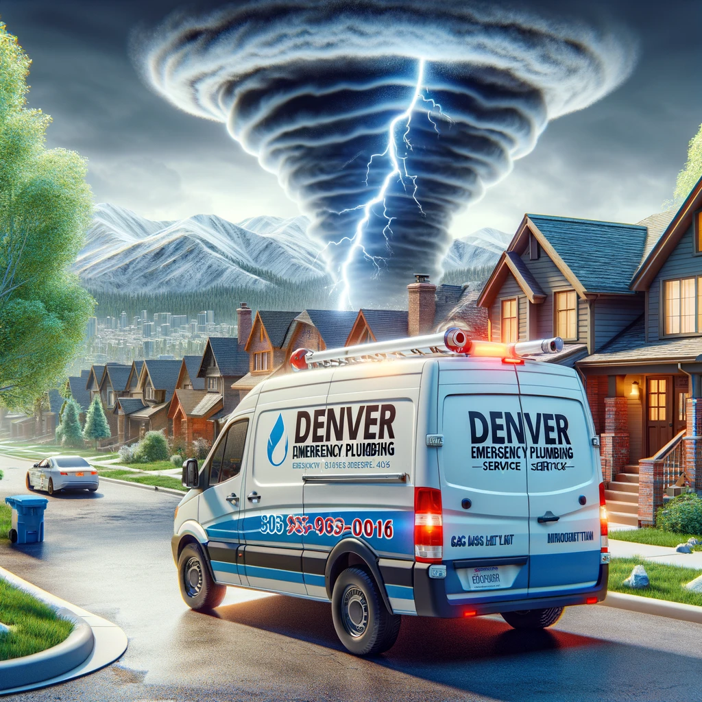 Denver Emergency Plumbing service van arriving at a residential area for gas leak detection