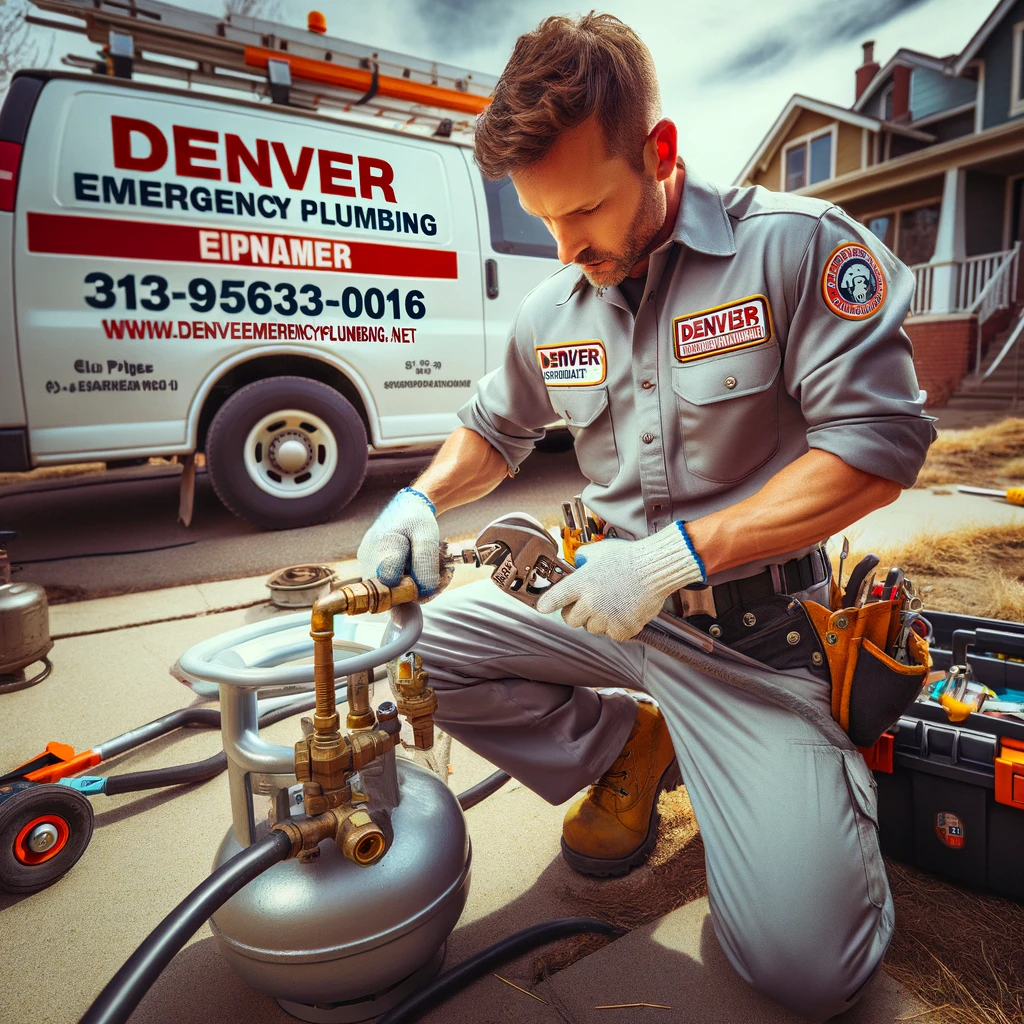 Denver Emergency Plumbing professional replacing old gas pipes with new ones at a residential site
